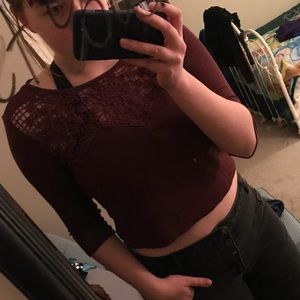 Burgundy Crop Top